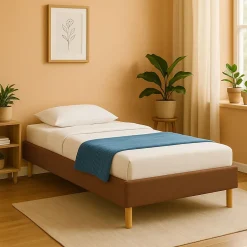 Provence Literie gregory - Solide et Confortable Sommier Tapissier marron + Pieds en 20 cm pour matelas en 90x190 - 13 Lattes - Montage Rapide et F Sale