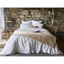 Altobuy HARRIS - Chemin de Lit 90x200cm Velours de Coton Coloris Pampa