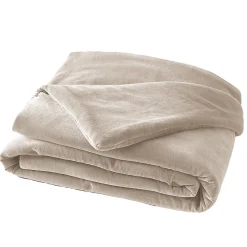 Altobuy HARRIS - Chemin de Lit 90x200cm Velours de Coton Coloris Pampa