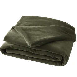 Altobuy HARRIS - Chemin de Lit 90x200cm Velours de Coton Coloris Thym New