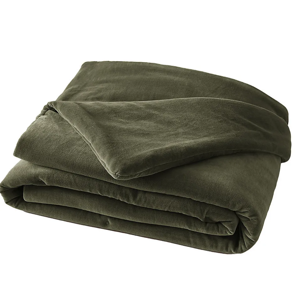 Altobuy HARRIS - Chemin de Lit 90x200cm Velours de Coton Coloris Thym New