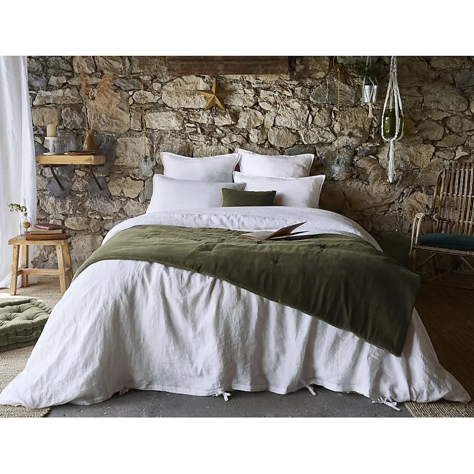 Altobuy HARRIS - Chemin de Lit 90x200cm Velours de Coton Coloris Thym New