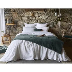 Altobuy HARRIS - Chemin de Lit 90x200cm Velours de Coton Coloris Ardoise Best