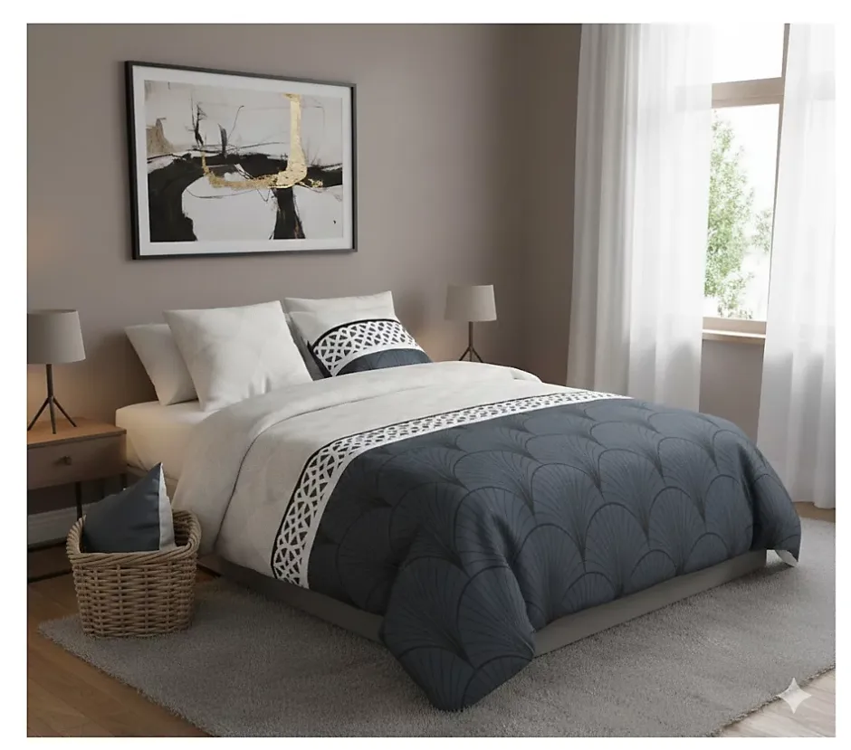 Eden Housse couette + taie Eventails graphique arcadie New