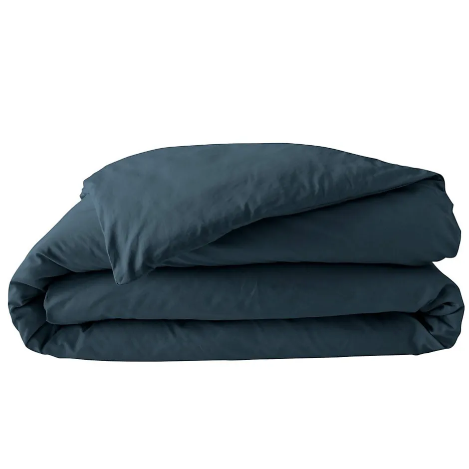 Douceur D'Intérieur Housse de Couette 2 Personnes Percale Uni 78 fils percaline 260x240cm bleu