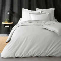 Douceur D'Intérieur Housse de Couette 2 Personnes Percale Uni 78 fils percaline 240x220cm Blanc Clearance