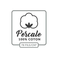 Douceur D'Intérieur Housse de Couette 2 Personnes Percale Uni 78 fils percaline 240x220cm bleu Best