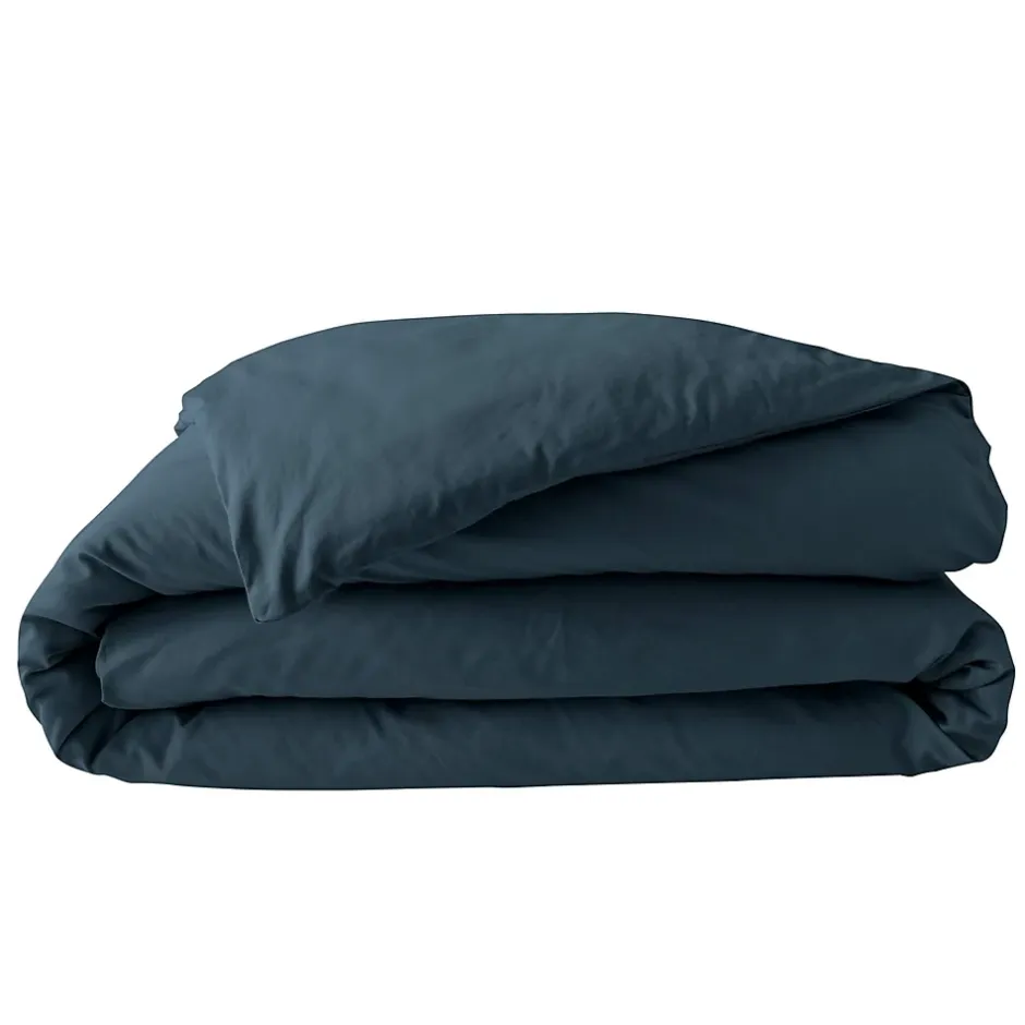 Douceur D'Intérieur Housse de Couette 2 Personnes Percale Uni 78 fils percaline 240x220cm bleu Best
