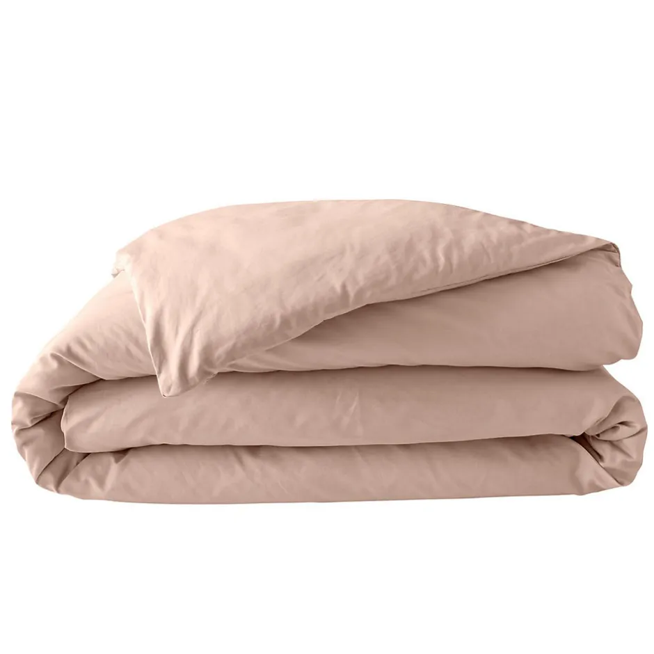 Douceur D'Intérieur Housse de Couette 2 Personnes Percale Uni 78 fils percaline 260x240cm Rose