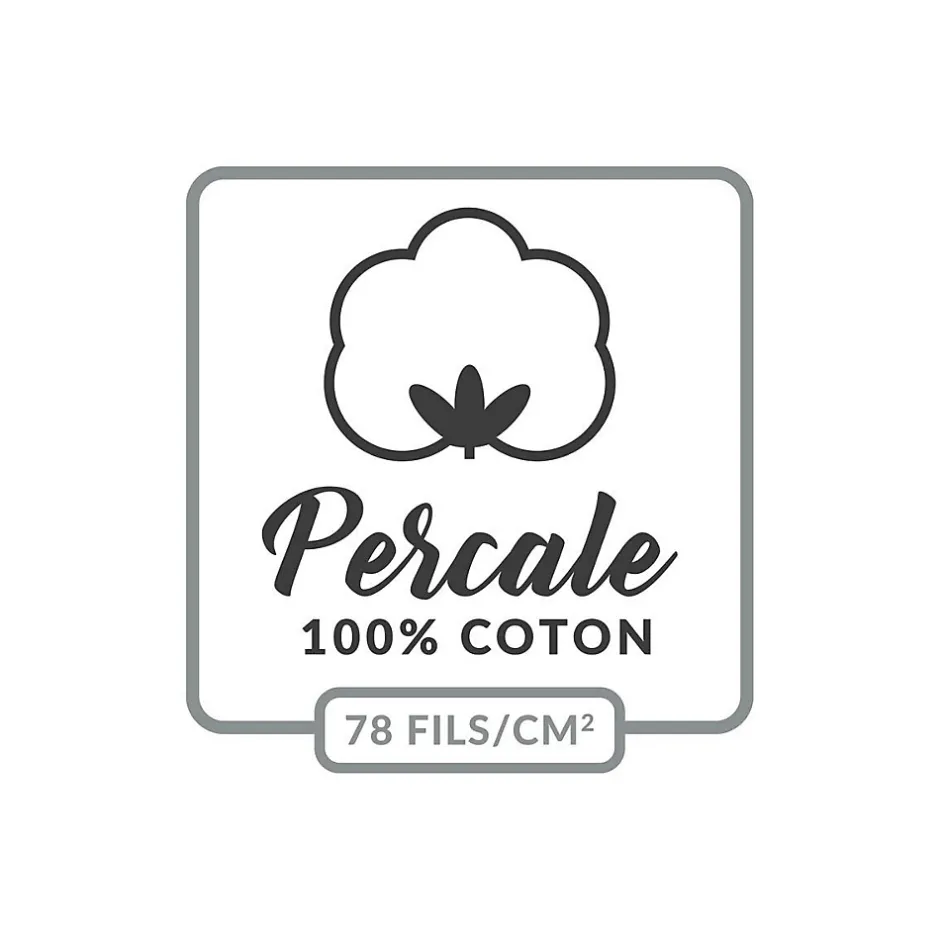 Douceur D'Intérieur Housse de Couette 2 Personnes Percale Uni 78 fils percaline 260x240cm Blanc Discount