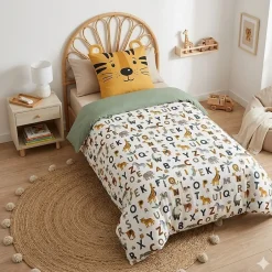 Eden Housse de couette + taie enfant Tigre Lion