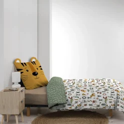 Eden Housse de couette + taie enfant Tigre Lion