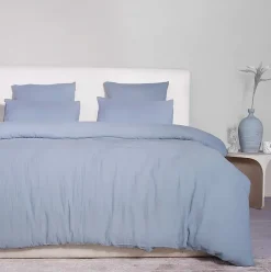 Eden Housse de couette + taies gaze de coton lave Douceur Outlet