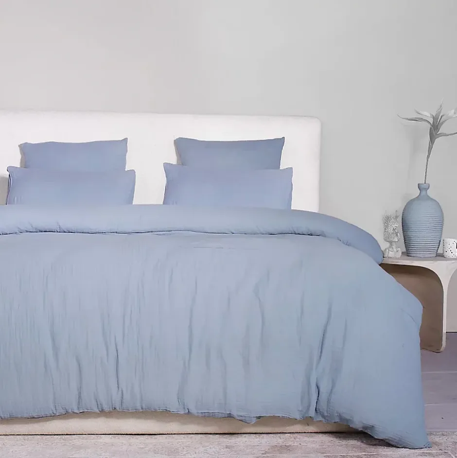Eden Housse de couette + taies gaze de coton lave Douceur Outlet