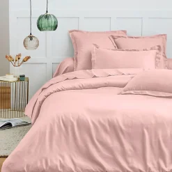 Coton Pur Housse de couette 260 x 240 cm "Prémium" pour lit 2 places King Size - Prémium Rose Dragée Discount