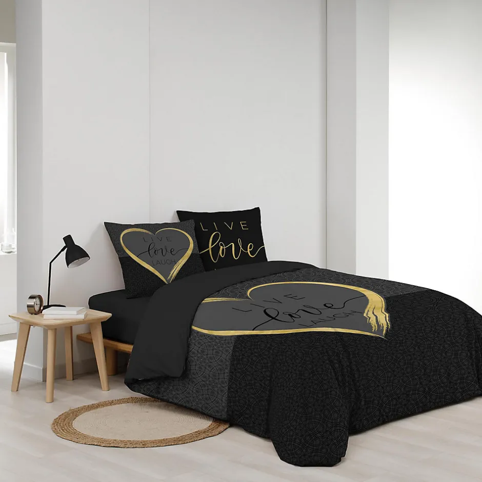 Douceur D'Intérieur Housse de couette 240 x 220 cm + 2 taies Coton 42 fils Imprimé placé Crazy Love