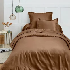 Coton Pur Housse de couette 140 x 200 cm "Prémium" pour lit 1 place - Prémium Taupe