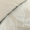 Douceur D'Intérieur Housse de couette 240 x 220 cm coton 57 fils imprimé feuillage AMANDA Naturel + 2 taies Hot