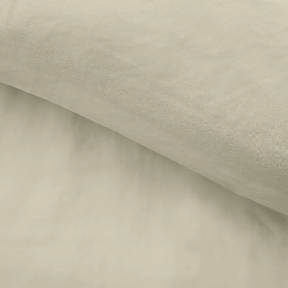 Douceur D'Intérieur Housse de couette 240 x 220 cm microfibre unie lavée LIAM Ivoire 2 taies incluses