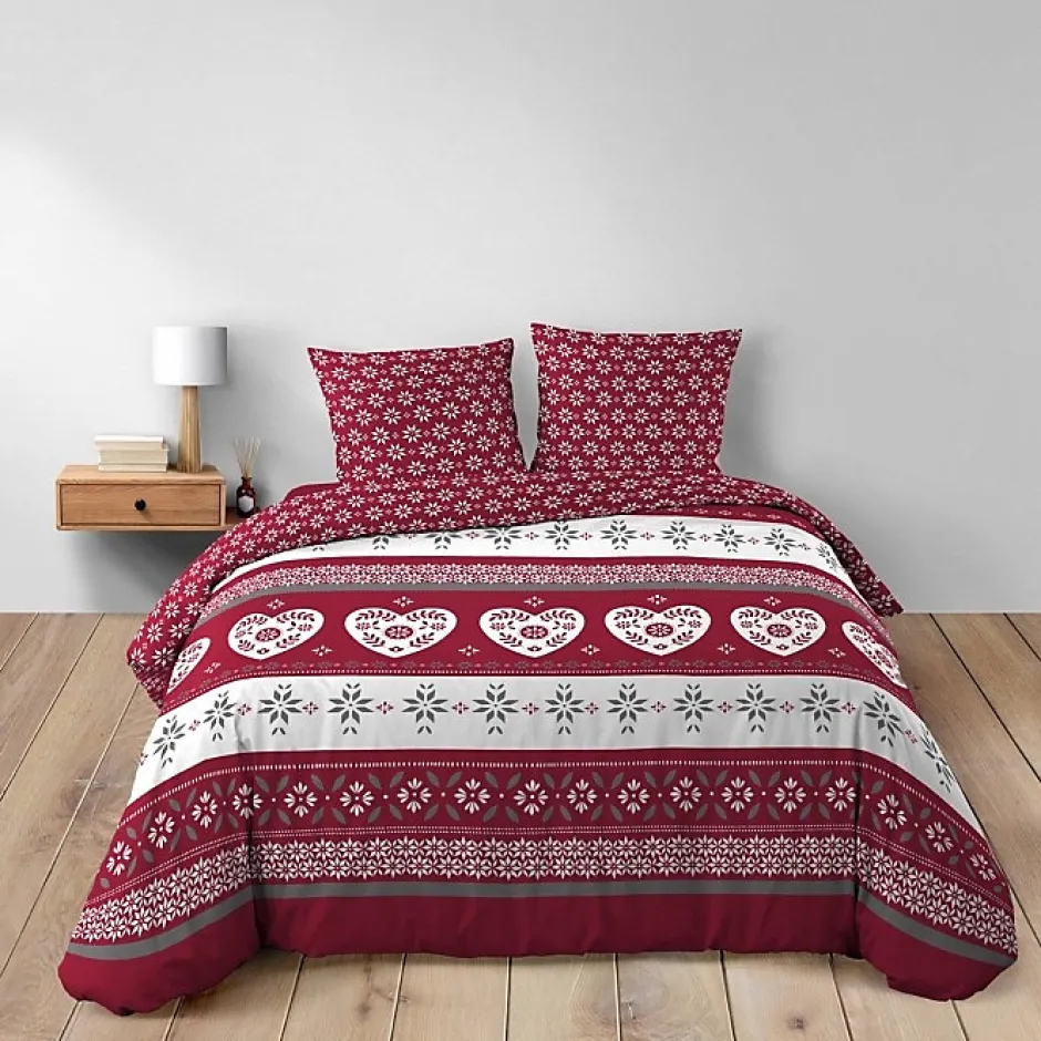 Douceur D'Intérieur Housse de couette 260 x 240 cm coton 42 fils + 2 taies Alpage