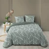 Douceur D'Intérieur Housse de couette 240 x 220 cm imprimée 57 fils MORGANE Sauge 2 taies incluses
