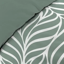 Douceur D'Intérieur Housse de couette 240 x 220 cm imprimée 57 fils MORGANE Sauge 2 taies incluses
