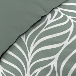 Douceur D'Intérieur Housse de couette 240 x 220 cm imprimée 57 fils MORGANE Sauge 2 taies incluses