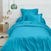 Coton Pur Housse de couette 140 x 200 cm "Prémium" pour lit 1 place - Prémium Cyan