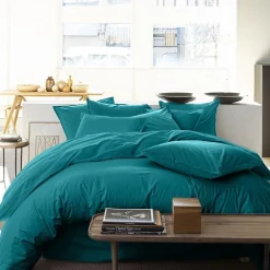 Eden Housse de couette 220 x 240 cm bleu canard