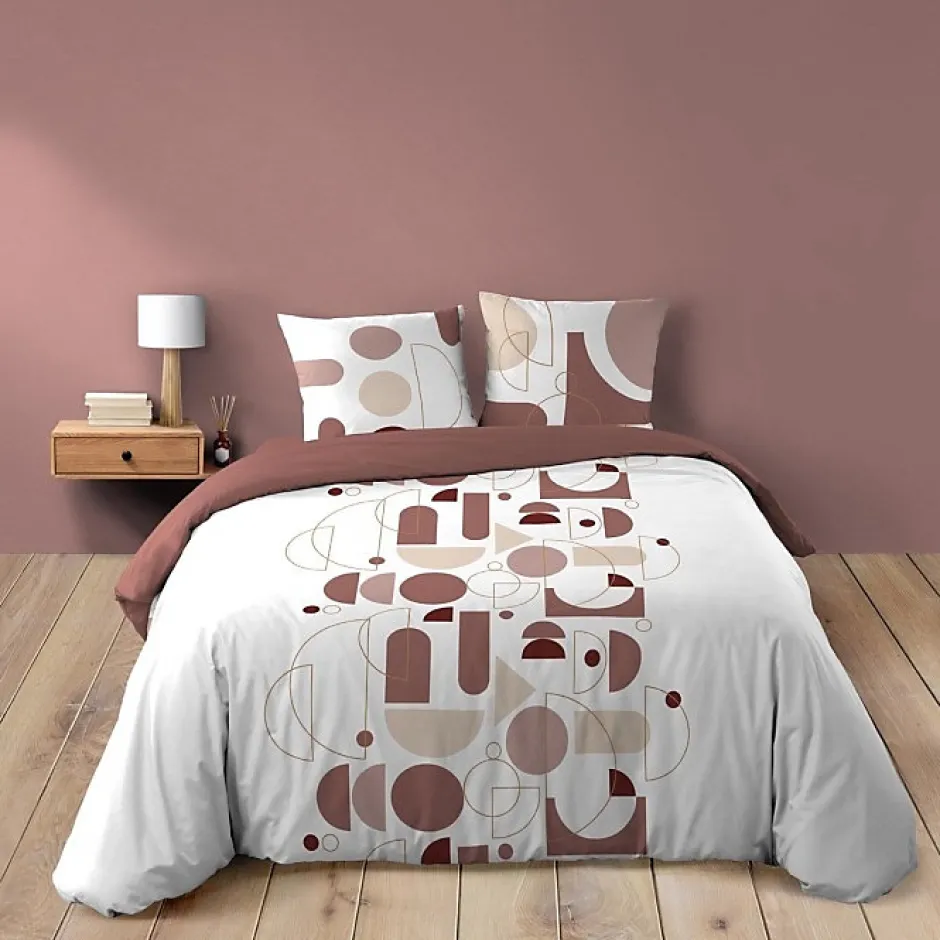 Douceur D'Intérieur Housse de couette 260 x 240 cm coton 42 fils + 2 taies Chilipop rose New