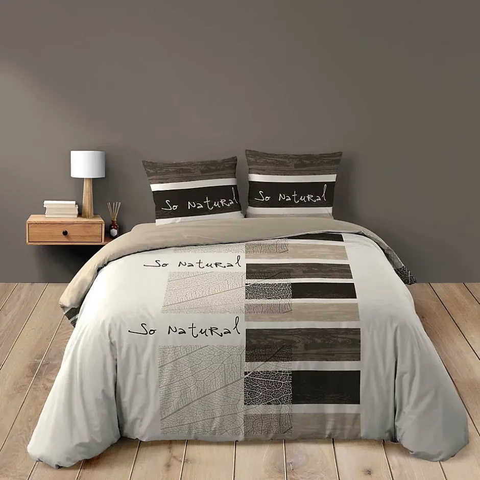 Douceur D'Intérieur Housse de couette 260 x 240 cm + 2 taies Coton 42 fils Motif So Natural Discount