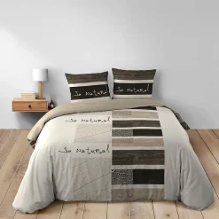 Douceur D'Intérieur Housse de couette 260 x 240 cm + 2 taies Coton 42 fils Motif So Natural Discount