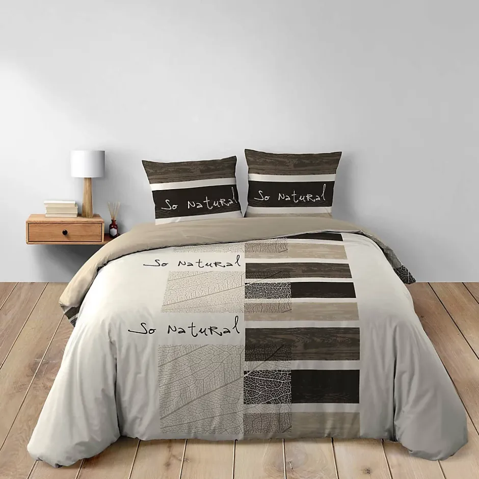 Douceur D'Intérieur Housse de couette 260 x 240 cm + 2 taies Coton 42 fils Motif So Natural Discount