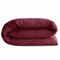 Coton Pur Housse de couette 140 x 200 cm "Prémium" pour lit 1 place - Prémium Grenat