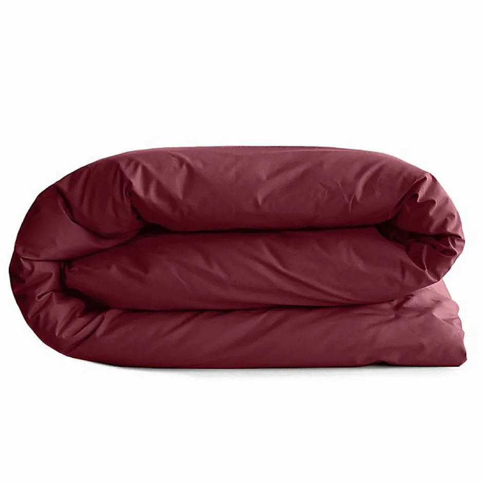 Coton Pur Housse de couette 260 x 240 cm "Prémium" pour lit 2 places King Size - Prémium Grenat Discount