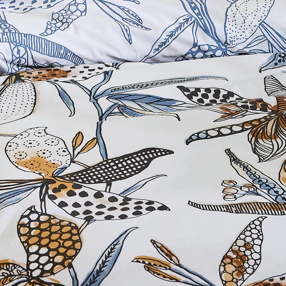 Tradilinge Housse de couette aux fleurs exubérantes (260x240 cm - Blanc)