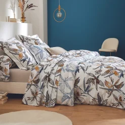 Tradilinge Housse de couette aux fleurs exubérantes (260x240 cm - Blanc)
