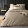 Douceur D'Intérieur Housse de Couette Beige en Percale de Coton Douceur et Élégance 260 x 240 cm