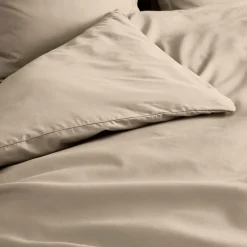 Douceur D'Intérieur Housse de Couette Beige en Percale de Coton Douceur et Élégance 260 x 240 cm