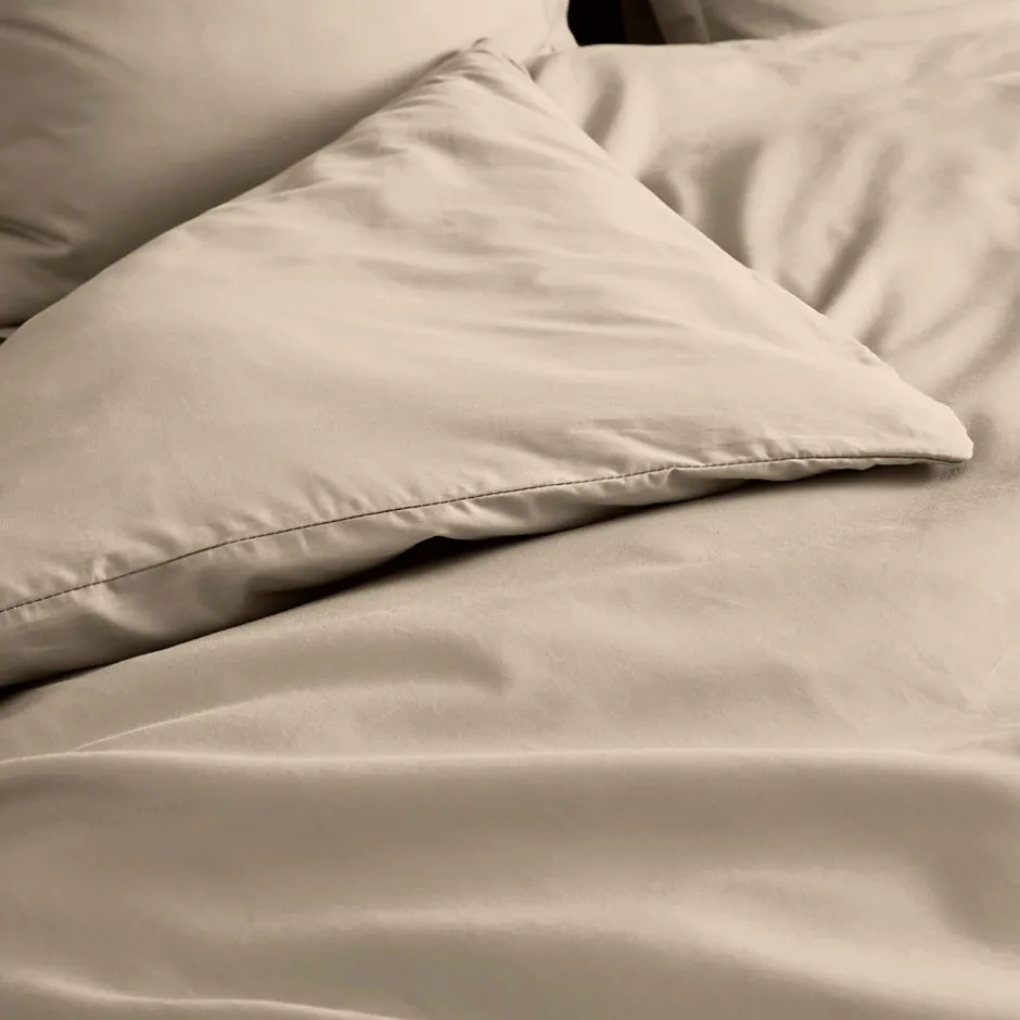 Douceur D'Intérieur Housse de Couette Beige en Percale de Coton Douceur et Élégance 260 x 240 cm
