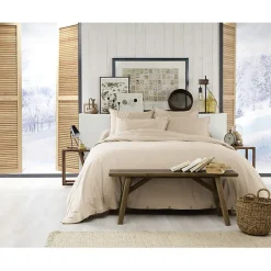 L'Effet Papillon Housse de couette "Candice" toutes dimensions Flanelle de Coton - Candice Sable - Housse de couette 240 x 220 cm