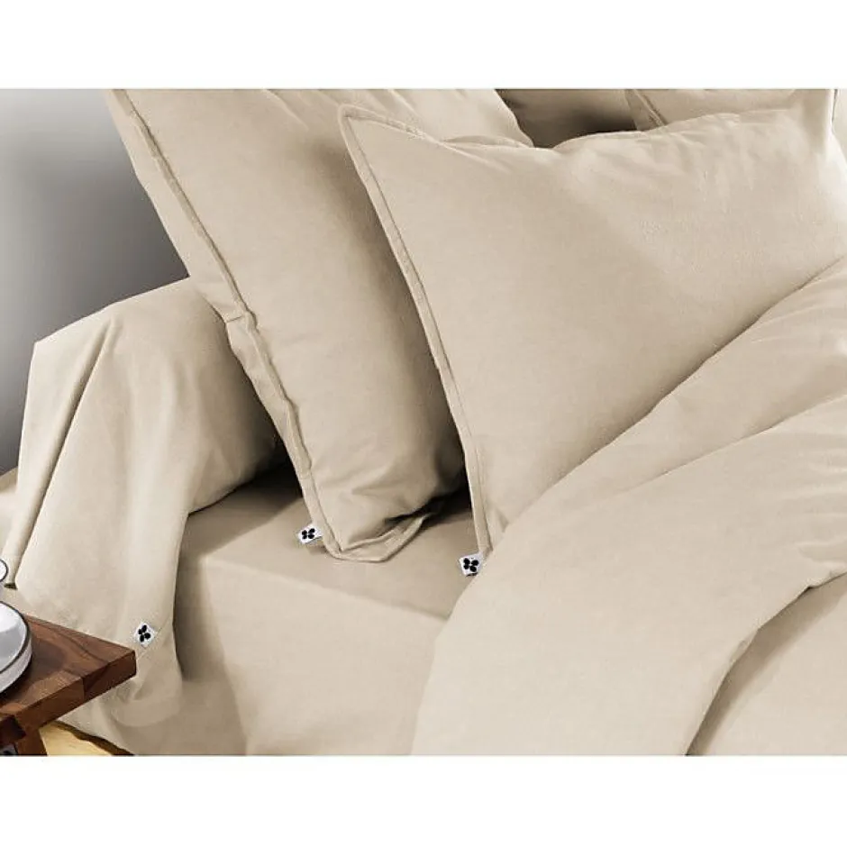 L'Effet Papillon Housse de couette "Candice" toutes dimensions Flanelle de Coton - Candice Sable - Housse de couette 240 x 220 cm