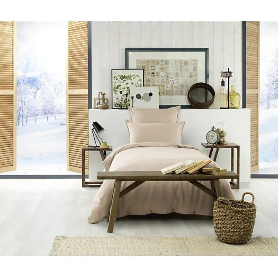 L'Effet Papillon Housse de couette "Candice" toutes dimensions Flanelle de Coton - Candice Sable - Housse de couette 140 x 200 cm Best