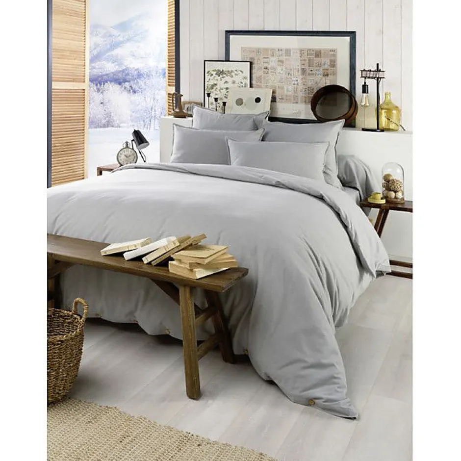 L'Effet Papillon Housse de couette "Candice" toutes dimensions Flanelle de Coton - Candice Brume - Housse de couette 200 x 200 cm Sale