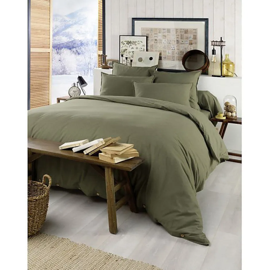 L'Effet Papillon Housse de couette "Candice" toutes dimensions Flanelle de Coton - Candice Romarin - Housse de couette 240 x 220 cm Best
