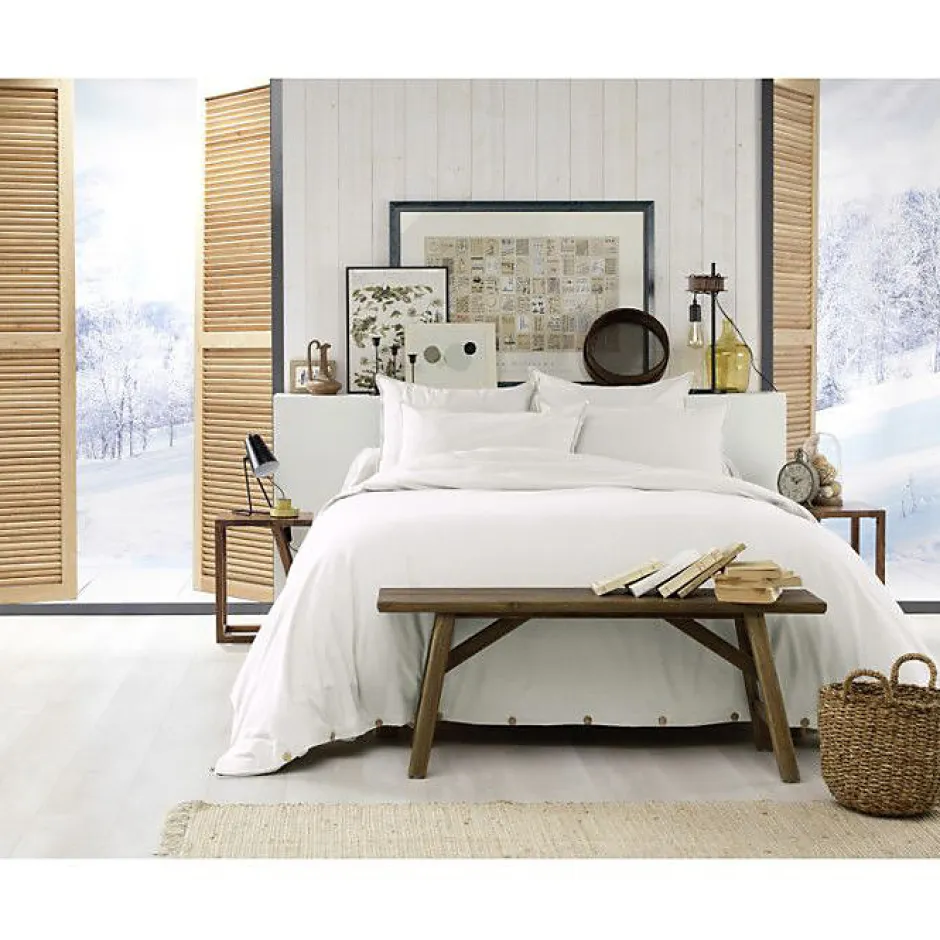 L'Effet Papillon Housse de couette "Candice" toutes dimensions Flanelle de Coton - Candice Neige - Housse de couette 260 x 240 cm
