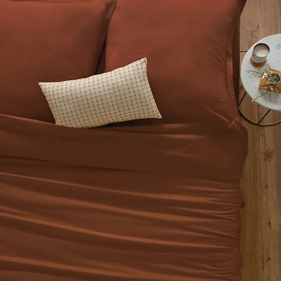 Atmosphera Créateur D'Intérieur Housse de couette Carina en coton 200x140cm rose terracotta - Atmosphera Hot