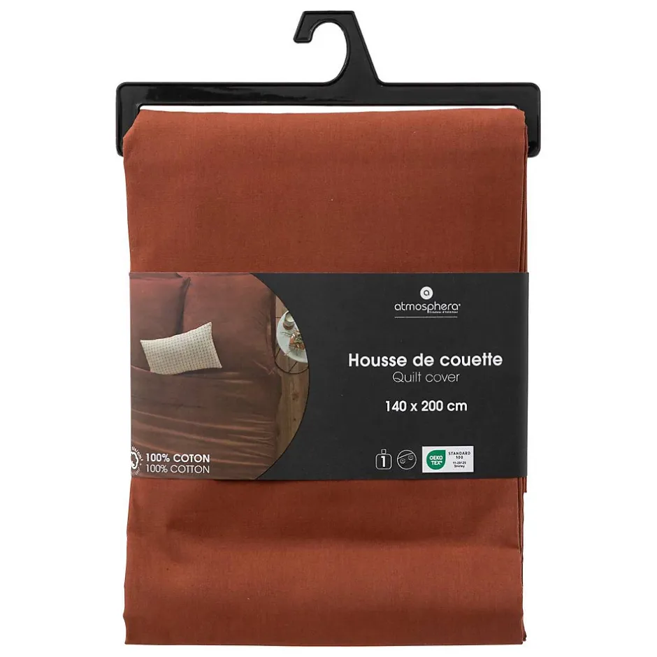 Atmosphera Créateur D'Intérieur Housse de couette Carina en coton 200x140cm rose terracotta - Atmosphera Hot