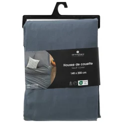 Atmosphera Créateur D'Intérieur Housse de couette Carina en coton 200x140cm bleu orage - Atmosphera New