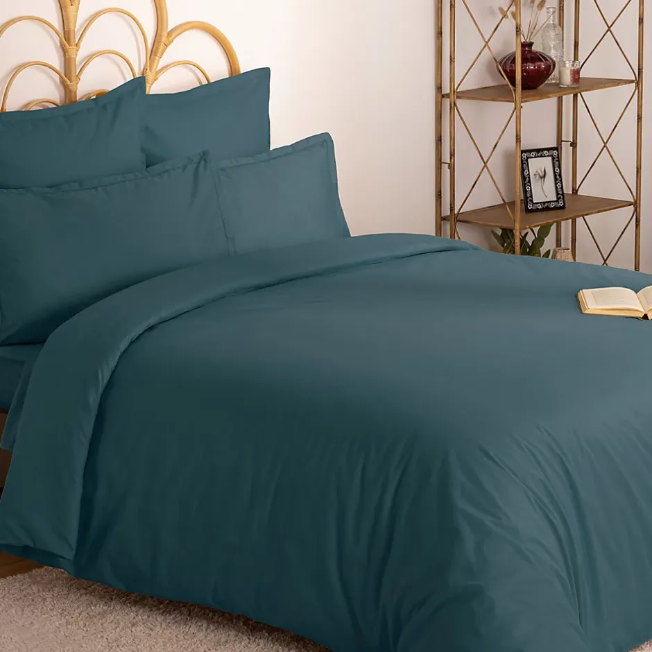 Atmosphera Créateur D'Intérieur Housse de couette Carina en coton 200x140cm bleu orage - Atmosphera New